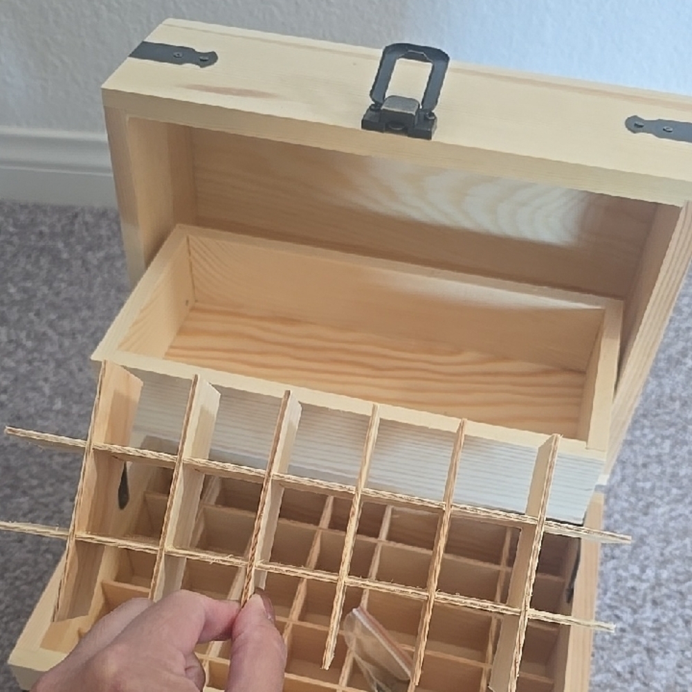 Unfinished Wooden Oil Storage Box - Picture 2 of 7